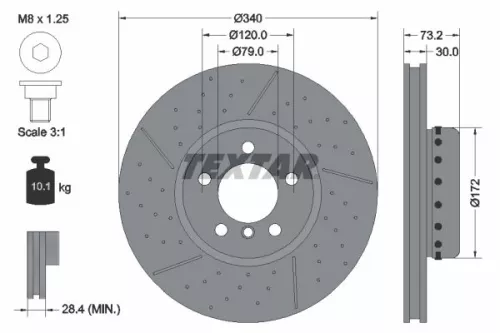 2x Textar Front Drilled Dimples Brake Discs Pair For Bmw 1 2 3 3 Series 4