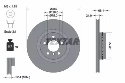 2x Textar Rear Two-part Brake Disc Brake Discs Pair For Bmw 1 2 3 4 Series