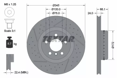 2x Textar Rear Drilled Dimples Brake Discs Pair For Bmw 1 2 3 4 Series