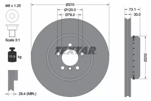 2x Textar Front Two-part Brake Disc Brake Discs Pair For Bmw 3 4 Series