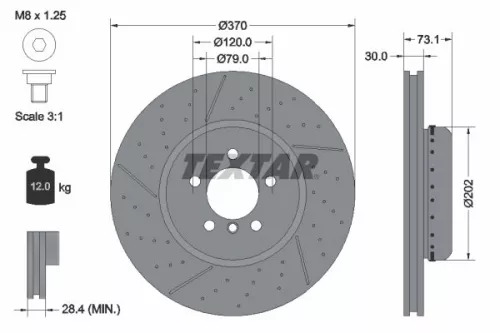 2x Textar Front Drilled Dimples Brake Discs Pair For Bmw 3 4 Series