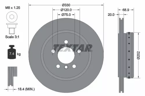 2x Textar Rear Two-part Brake Disc Brake Discs Pair For Bmw 5 Series