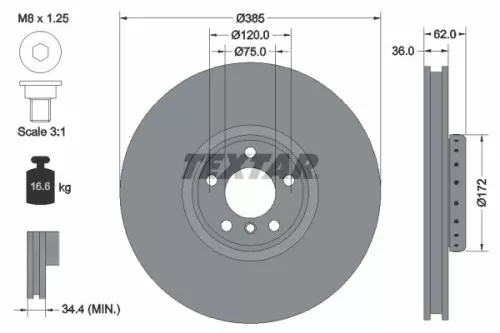 Textar Single Front Left Two-part Brake Disc Brake Disc For Bmw X5 X6              