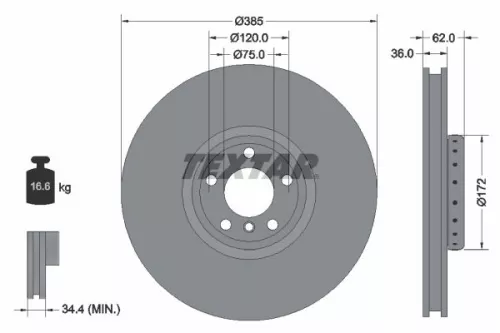 Textar Single Front Right Two-part Brake Disc Brake Disc For Bmw X5 X6             