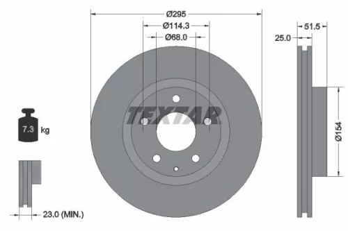 2x Textar Front Vented Brake Discs Pair For Mazda Mazda (Changan) 3 3 Axela Cx-3