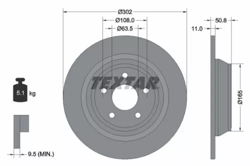 2x Textar Rear Solid Brake Discs Pair For Ford Ford (Changan) Ford Australia Lin