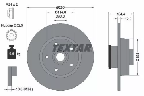 2x Textar Rear Solid Brake Discs Pair For Fiat Mitsubishi Nissan Opel Renault Va