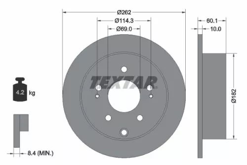 2x Textar Rear Solid Brake Discs Pair For Mitsubishi Eclipse Galant