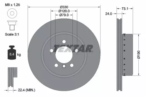 2x Textar Front Two-part Brake Disc Brake Discs Pair For Bmw Z4