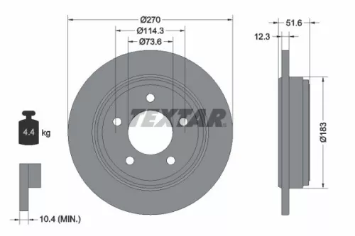 2x Textar Rear Solid Brake Discs Pair For Chrysler 300m Concorde