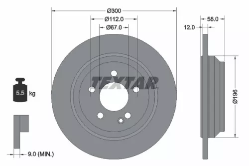 2x Textar Rear Solid Brake Discs Pair For Lorinser Mercedes Mercedes (Fjda) Eqv 