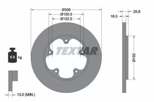 2x Textar Rear Solid Brake Discs Pair For Ford Ford Australia Transit