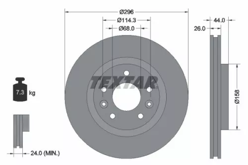 2x Textar Front Vented Brake Discs Pair For Nissan Renault Samsung Kadjar Koleos