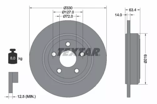 2x Textar Rear Solid Brake Discs Pair For Dodge Jeep Durango Grand Cherokee