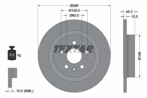 2x Textar Rear Solid Brake Discs Pair For Chevrolet Holden Opel Vauxhall Astra C