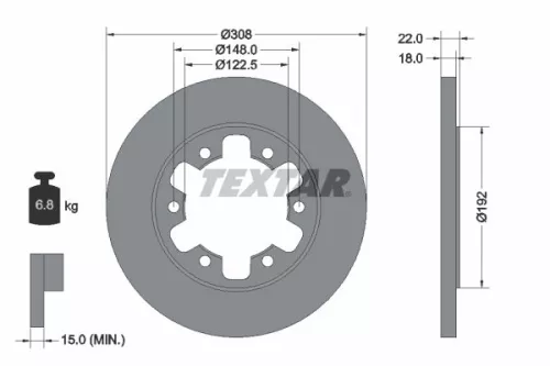 2x Textar Rear Solid Brake Discs Pair For Ford Ford Australia Transit