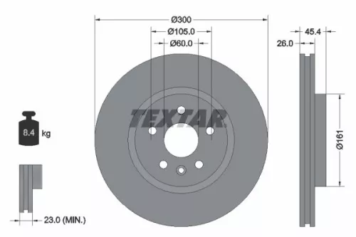 2x Textar Front Vented Brake Discs Pair For Chevrolet Holden Opel Vauxhall Astra
