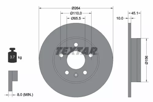 2x Textar Rear Solid Brake Discs Pair For Opel Vauxhall Zafira Zafira / Zafira F