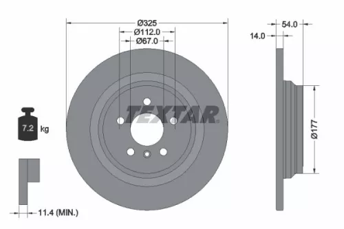 2x Textar Rear Solid Brake Discs Pair For Mercedes Gle M-class