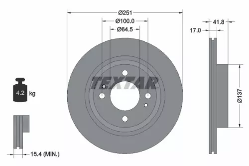 2x Textar Front Vented Brake Discs Pair For Dodge Mitsubishi Attitude Mirage Mir