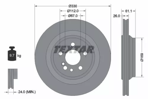 2x Textar Rear Vented Brake Discs Pair For Mercedes S-class