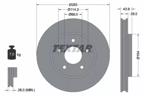 2x Textar Front Vented Brake Discs Pair For Chevrolet Nissan Nissan (Dfac) Suzuk
