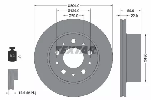 2x Textar Rear Vented Brake Discs Pair For Citroën Fiat Opel Peugeot Vauxhall Bo