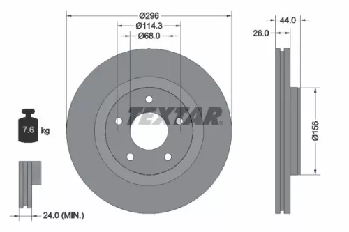 2x Textar Front Vented Brake Discs Pair For Nissan Juke Pulsar