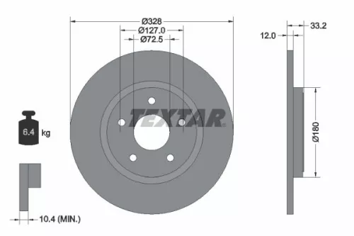 2x Textar Rear Solid Brake Discs Pair For Chrysler Dodge Fiat Lancia Vw Freemont