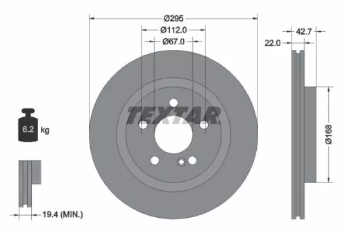 2x Textar Rear Vented Brake Discs Pair For Infiniti Mercedes Mercedes (Bbdc) A-c
