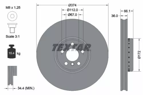Textar Single Front Left Two-part Brake Disc Brake Disc For Bmw 2 3 4 5 6 7 8 I4 X5