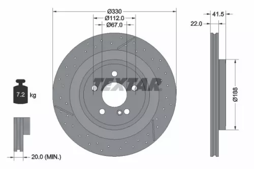 2x Textar Rear Perforated Brake Discs Pair For Mercedes A-class Cla Gla-class Sl