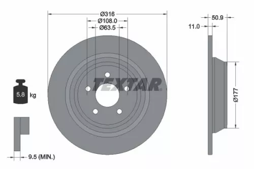 2x Textar Rear Solid Brake Discs Pair For Ford Ford (Changan) Ford Australia Lin
