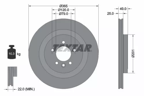 2x Textar Rear Vented Brake Discs Pair For Land Rover Discovery Range Rover Rang