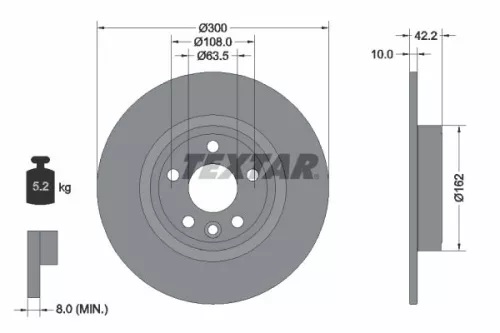 2x Textar Rear Solid Brake Discs Pair For Jaguar Jaguar (Chery) Land Rover Land 
