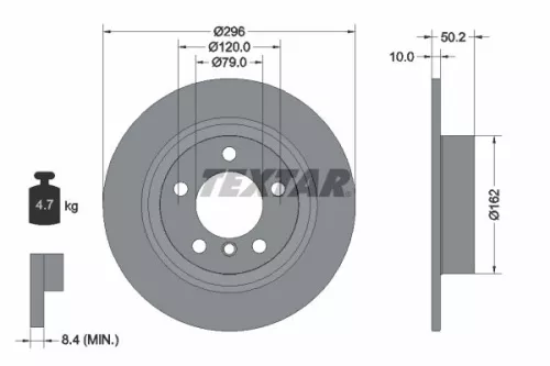 2x Textar Rear Solid Brake Discs Pair For Mini Mini Countryman Mini Paceman