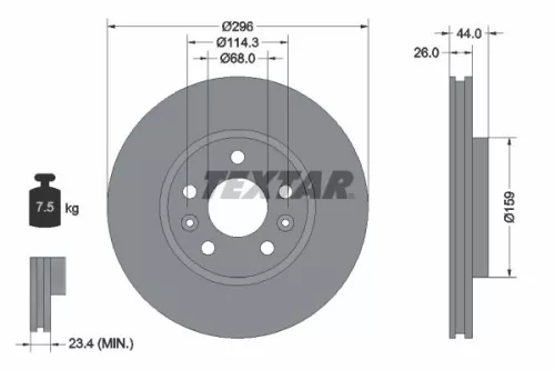 2x Textar Front Rear Vented Brake Discs Pair For Alpine Dacia Mercedes Nissan Re
