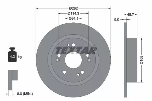 2x Textar Rear Solid Brake Discs Pair For Everus Honda Honda (Dongfeng) Honda (G