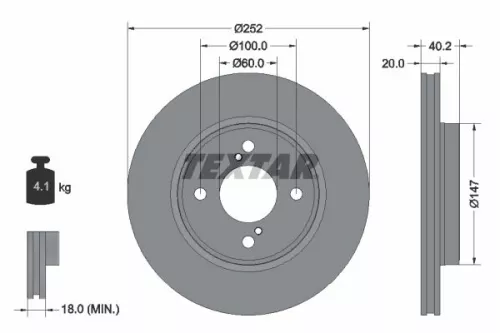 2x Textar Front Vented Brake Discs Pair For Suzuki Baleno Swift