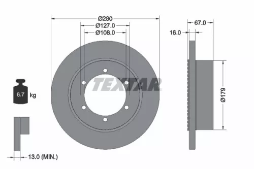 2x Textar Rear Solid Brake Discs Pair For Nissan Renault Trucks Cabstar Maxity N