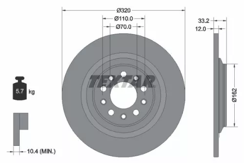 2x Textar Rear Solid Brake Discs Pair For Jeep Jeep (Gac Fca) Cherokee