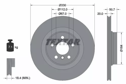 2x Textar Rear Vented Brake Discs Pair For Bmw Mini 1 2 2 Series Ix Clubman Coun