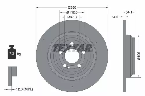 2x Textar Rear Solid Brake Discs Pair For Mercedes Gle
