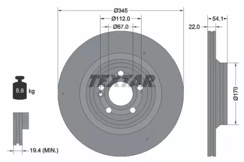 2x Textar Rear Vented Brake Discs Pair For Mercedes Gle Gls