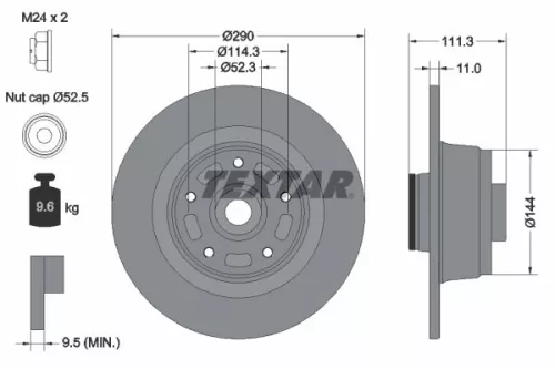 2x Textar Rear Solid Brake Discs Pair For Renault Megane