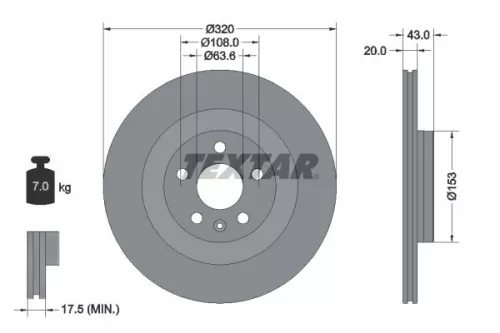 2x Textar Rear Vented Brake Discs Pair For Polestar Volvo Volvo Asia Polestar 2 