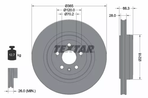 2x Textar Rear Vented Brake Discs Pair For Tesla Model S Model X