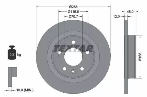 2x Textar Rear Solid Brake Discs Pair For Buick (Sgm) Cadillac (Sgm) Chevrolet C