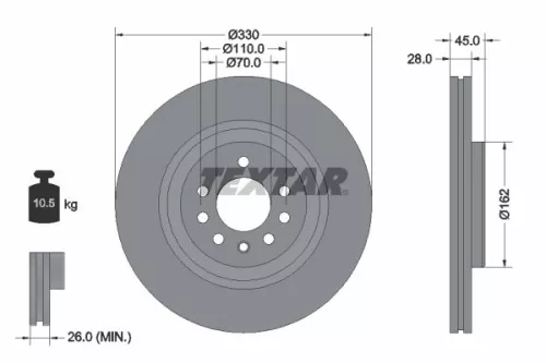 2x Textar Front Vented Brake Discs Pair For Opel Vauxhall Corsa