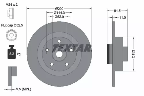 TEXTAR TEXTAR 92317603 2x Textar Rear Solid Brake Discs Pair For Renault Espace 